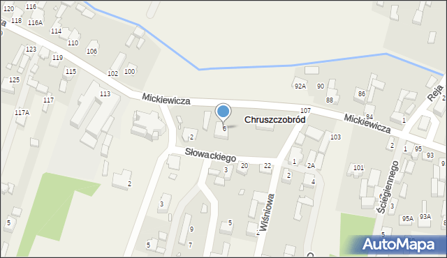 Chruszczobród, Słowackiego Juliusza, 6, mapa Chruszczobród