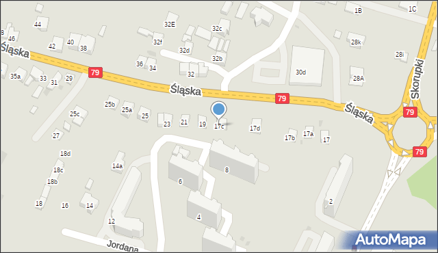 Chrzanów, Śląska, 17c, mapa Chrzanów