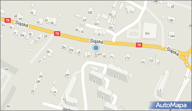 Chrzanów, Śląska, 21, mapa Chrzanów