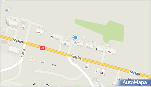 Chrzanów, Śląska, 56a, mapa Chrzanów