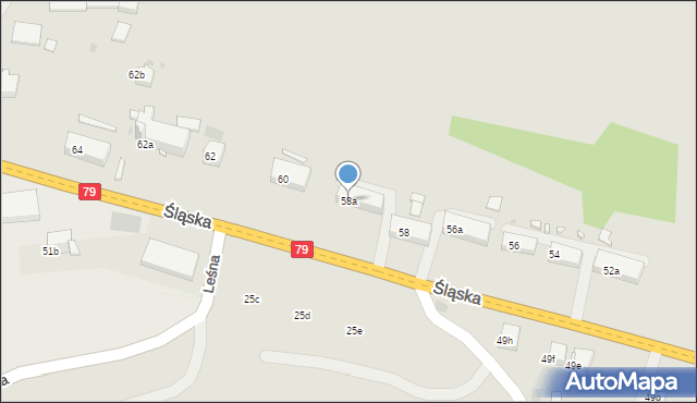 Chrzanów, Śląska, 58a, mapa Chrzanów