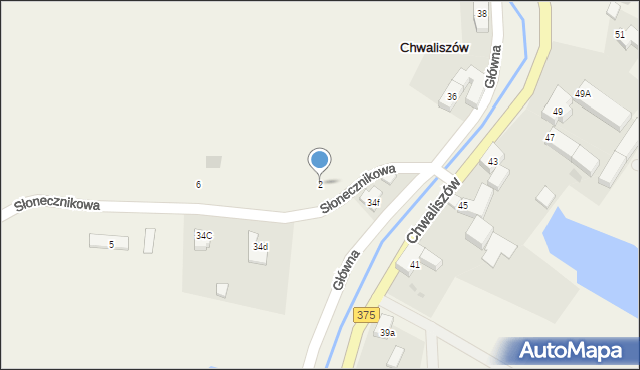 Chwaliszów, Słonecznikowa, 2, mapa Chwaliszów