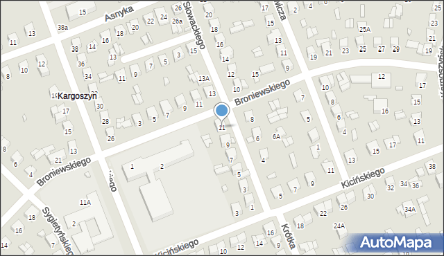 Ciechanów, Słowackiego Juliusza, 11, mapa Ciechanów