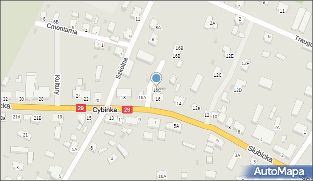 Cybinka, Słubicka, 16C, mapa Cybinka