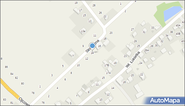 Czajowice, Słoneczna, 14, mapa Czajowice