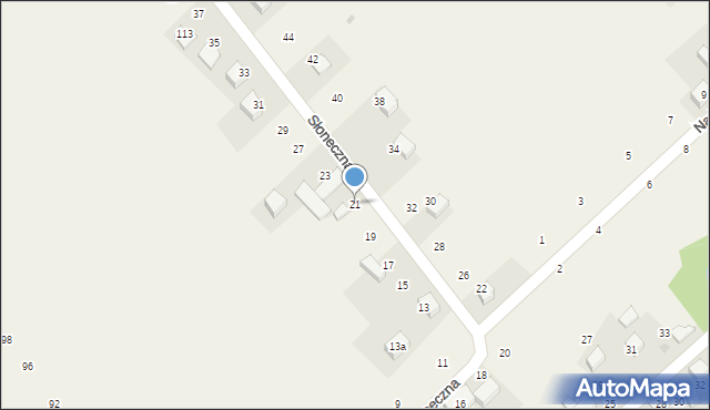 Czajowice, Słoneczna, 21, mapa Czajowice