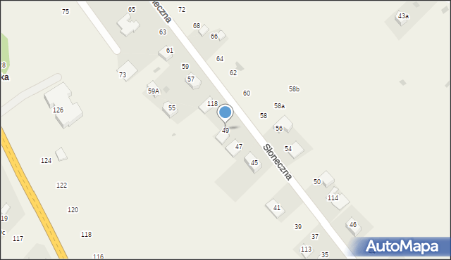 Czajowice, Słoneczna, 49, mapa Czajowice