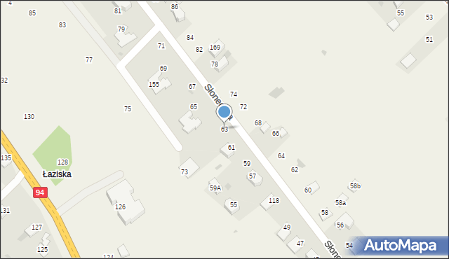 Czajowice, Słoneczna, 63, mapa Czajowice