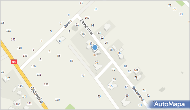 Czajowice, Słoneczna, 81, mapa Czajowice