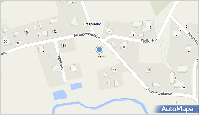 Czapielsk, Słonecznikowa, 35, mapa Czapielsk