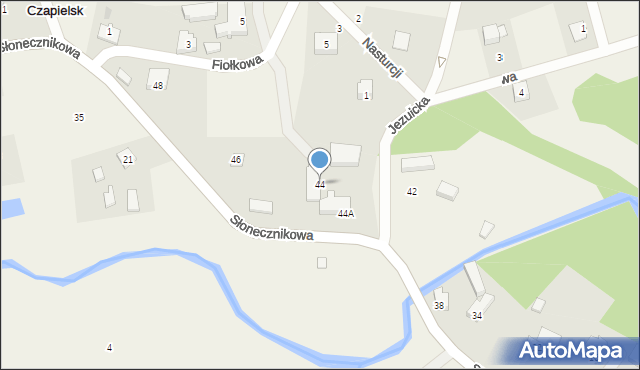 Czapielsk, Słonecznikowa, 44, mapa Czapielsk