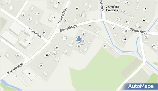 Czarna, Słowackiego Juliusza, 10, mapa Czarna