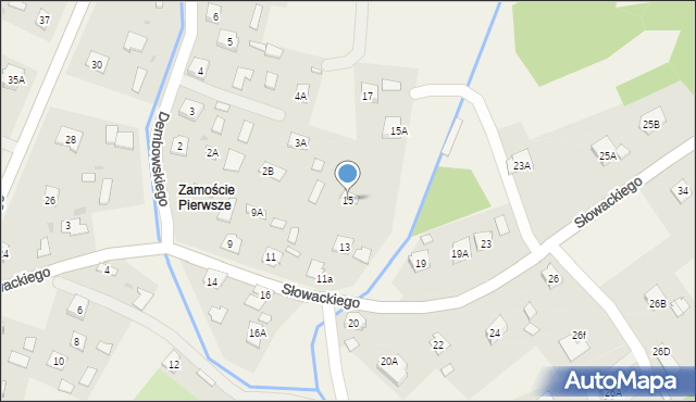 Czarna, Słowackiego Juliusza, 15, mapa Czarna