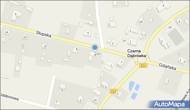 Czarna Dąbrówka, Słupska, 4, mapa Czarna Dąbrówka