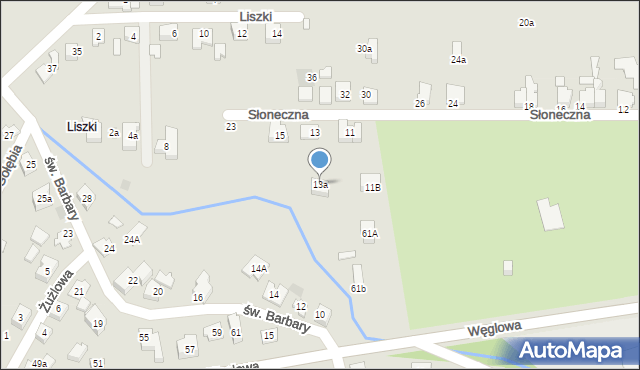 Czechowice-Dziedzice, Słoneczna, 13a, mapa Czechowic-Dziedzic