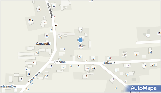 Czeczotki, Słoneczna, 27A, mapa Czeczotki