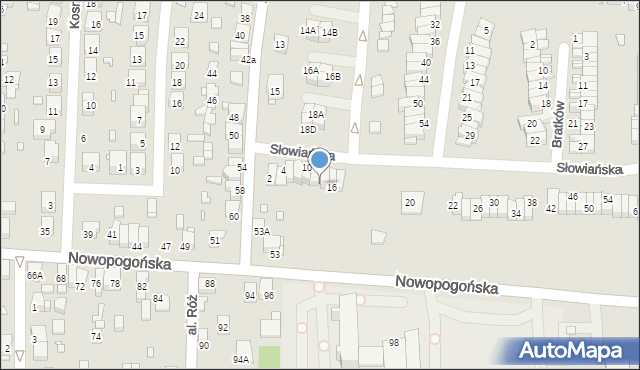 Czeladź, Słowiańska, 14, mapa Czeladź