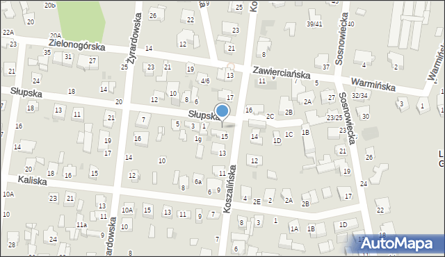 Częstochowa, Słupska, 1f, mapa Częstochowy