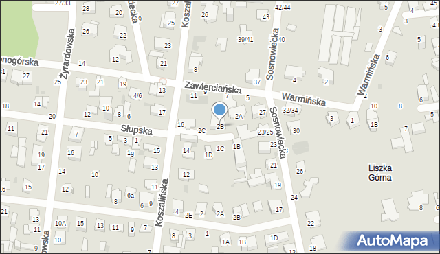 Częstochowa, Słupska, 2B, mapa Częstochowy