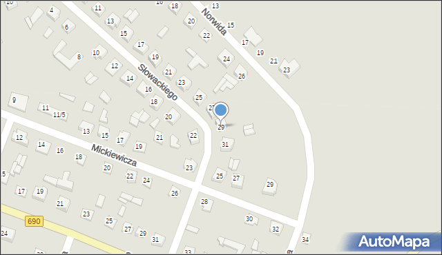 Czyżew, Słowackiego Juliusza, 29, mapa Czyżew