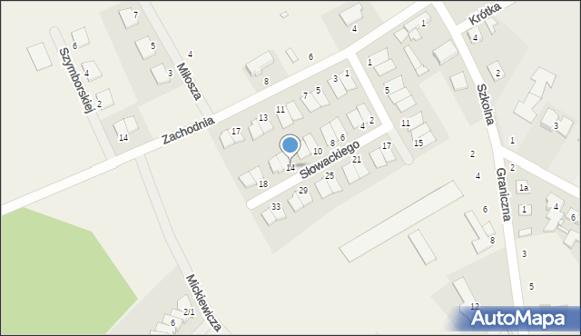 Dąbrowa, Słowackiego Juliusza, 14, mapa Dąbrowa