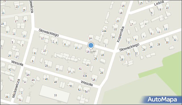 Dąbrowa Białostocka, Słowackiego Juliusza, 16, mapa Dąbrowa Białostocka