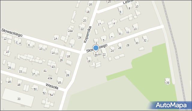 Dąbrowa Białostocka, Słowackiego Juliusza, 20, mapa Dąbrowa Białostocka