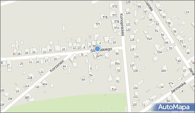 Dąbrowa Górnicza, Śliwińskiego, 1A, mapa Dąbrowa Górnicza