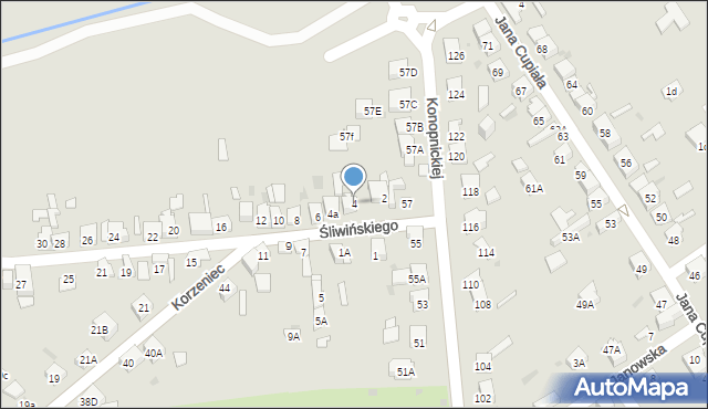 Dąbrowa Górnicza, Śliwińskiego, 4, mapa Dąbrowa Górnicza