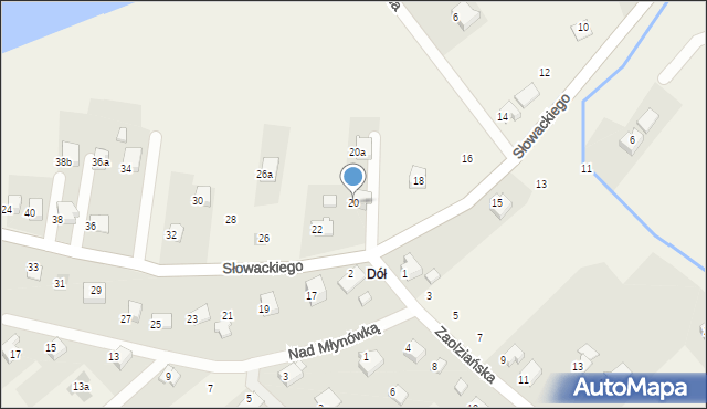 Dankowice, Słowackiego Juliusza, 20, mapa Dankowice