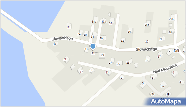 Dankowice, Słowackiego Juliusza, 31, mapa Dankowice