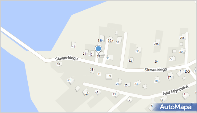 Dankowice, Słowackiego Juliusza, 38, mapa Dankowice