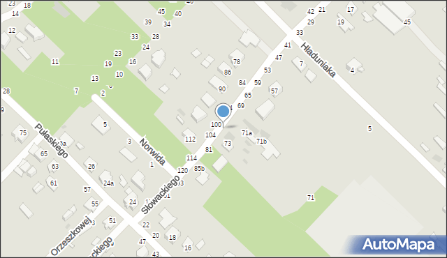 Dęblin, Słowackiego Juliusza, 73a, mapa Dęblin
