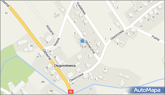 Długomiłowice, Słoneczna, 3, mapa Długomiłowice