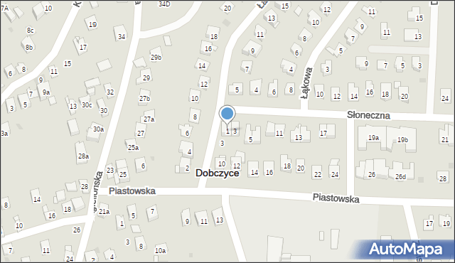Dobczyce, Słoneczna, 1, mapa Dobczyce