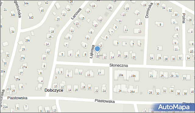 Dobczyce, Słoneczna, 10, mapa Dobczyce