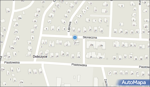 Dobczyce, Słoneczna, 17, mapa Dobczyce