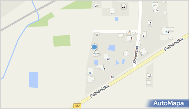 Dobroń, Słoneczna, 11, mapa Dobroń