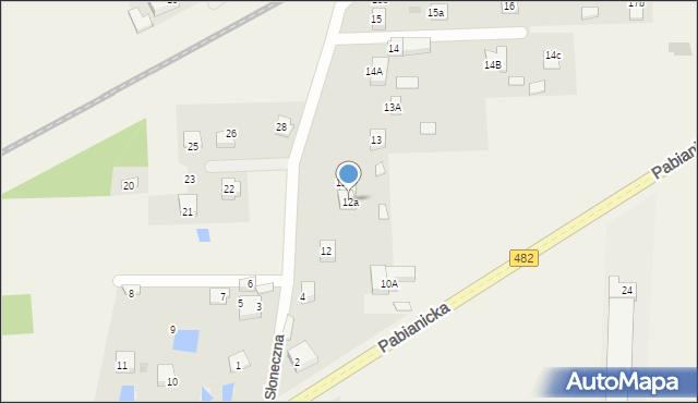 Dobroń, Słoneczna, 12a, mapa Dobroń