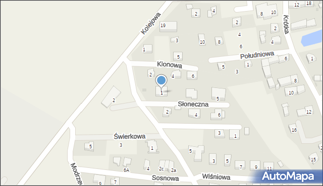 Dobrzykowice, Słoneczna, 1, mapa Dobrzykowice