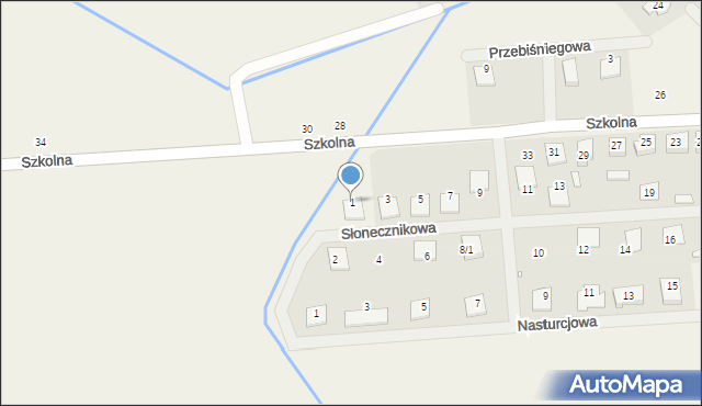 Dopiewiec, Słonecznikowa, 1, mapa Dopiewiec
