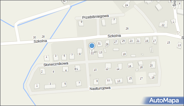 Dopiewiec, Słonecznikowa, 11, mapa Dopiewiec