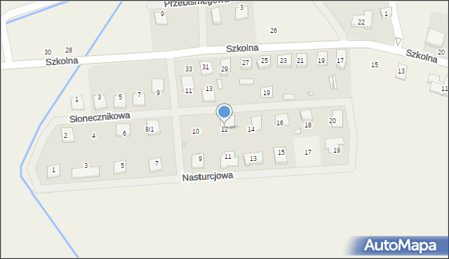 Dopiewiec, Słonecznikowa, 12, mapa Dopiewiec