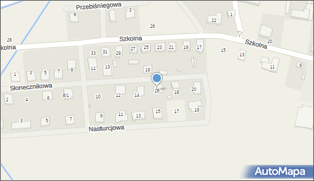 Dopiewiec, Słonecznikowa, 16, mapa Dopiewiec