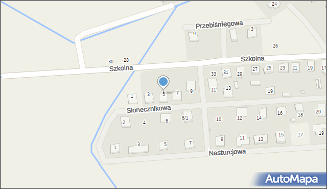 Dopiewiec, Słonecznikowa, 5, mapa Dopiewiec