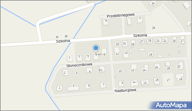 Dopiewiec, Słonecznikowa, 7, mapa Dopiewiec