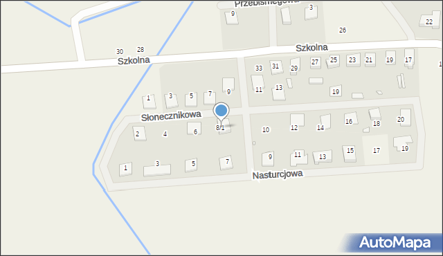 Dopiewiec, Słonecznikowa, 8/1, mapa Dopiewiec