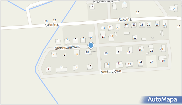 Dopiewiec, Słonecznikowa, 8/2, mapa Dopiewiec