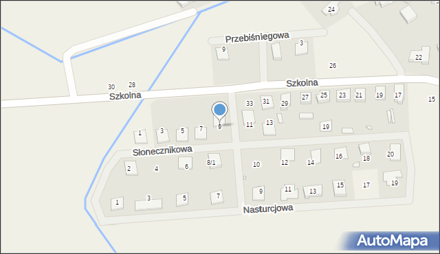 Dopiewiec, Słonecznikowa, 9, mapa Dopiewiec