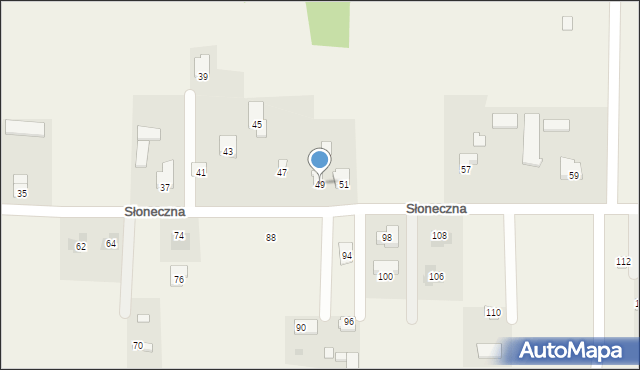 Dys, Słoneczna, 49, mapa Dys